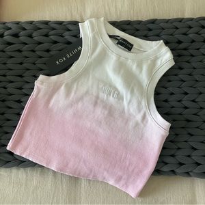 White Fox Cropped Rib Tank